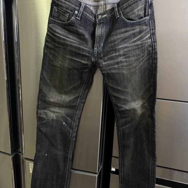 네이버후드 내로우핏 흑청 데님