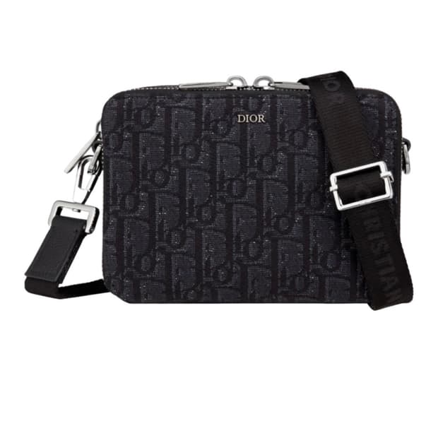 디올 숄더 스트랩 파우치 블랙