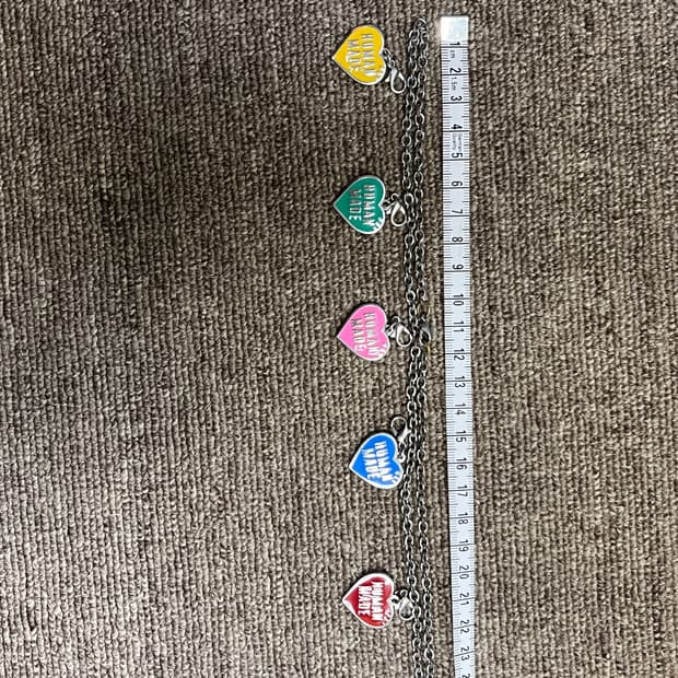 휴먼메이드 파이브하트 목걸이