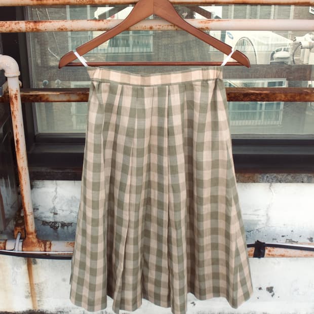 JP vintage green checkered sk