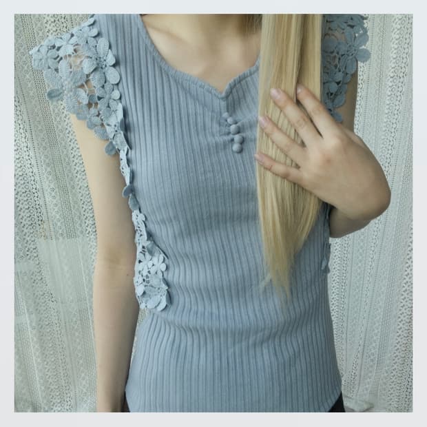 Blue Flower Top 블루 플라워 탑