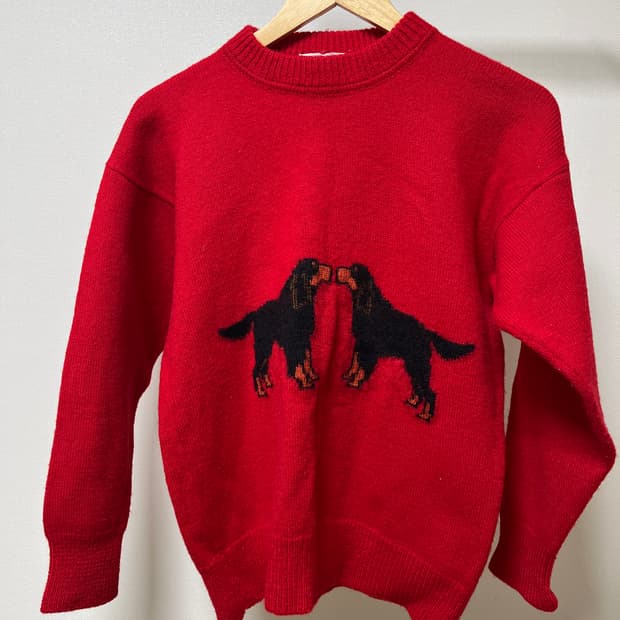 강아지 울 니트 스웨터