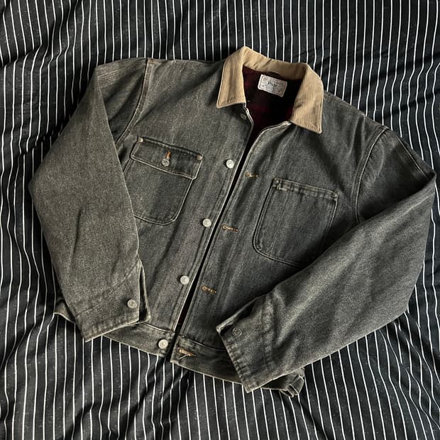 90s 폴로 덩가리 데님자켓 블랙 M