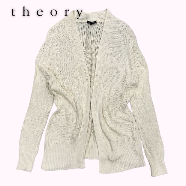 THEORY ivory loose knit cardigan