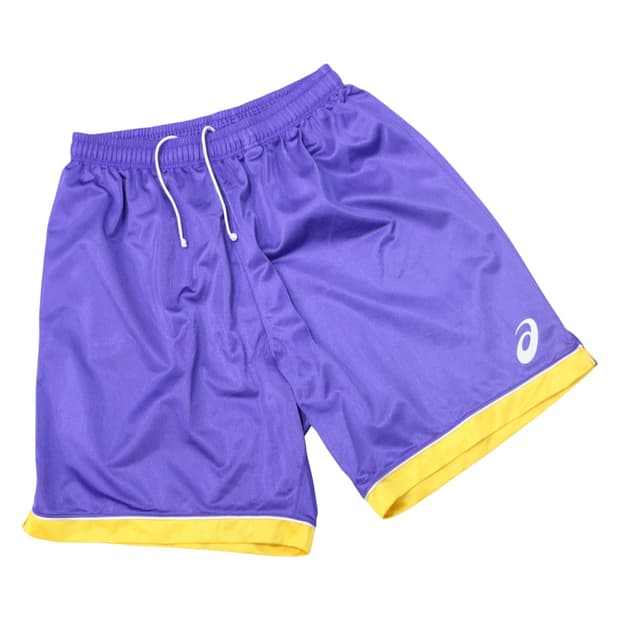 ASICS 아식스 빈티지 퍼플 & 옐로우 사이드 라인 메쉬 팬츠 