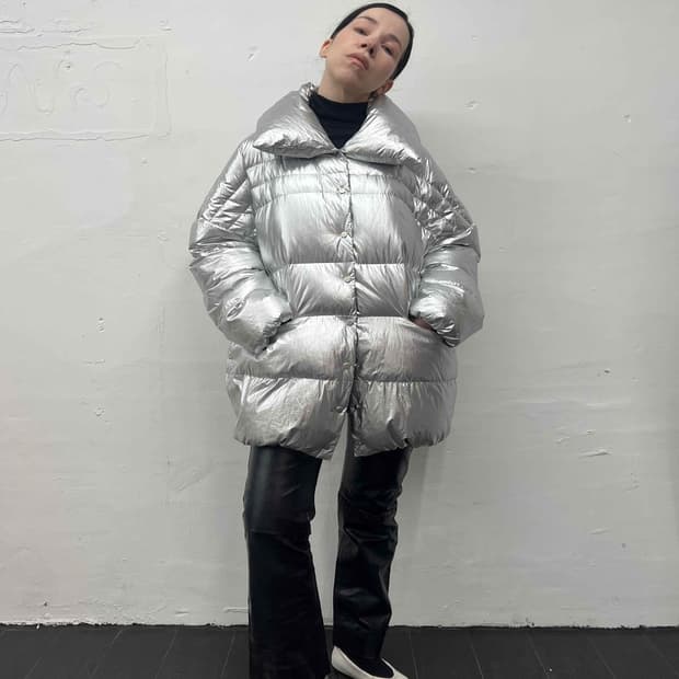 빈티지 실버 푸퍼패딩 