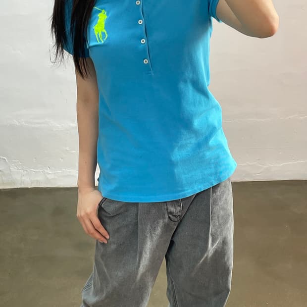 랄프로렌 빅포니 여성 카라티 L 블루