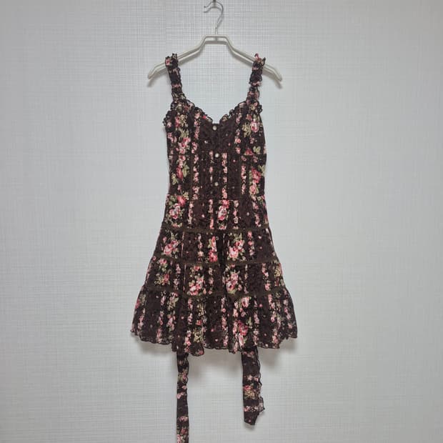 리즈리사 샘플 쵸코브라운플로럴원피스