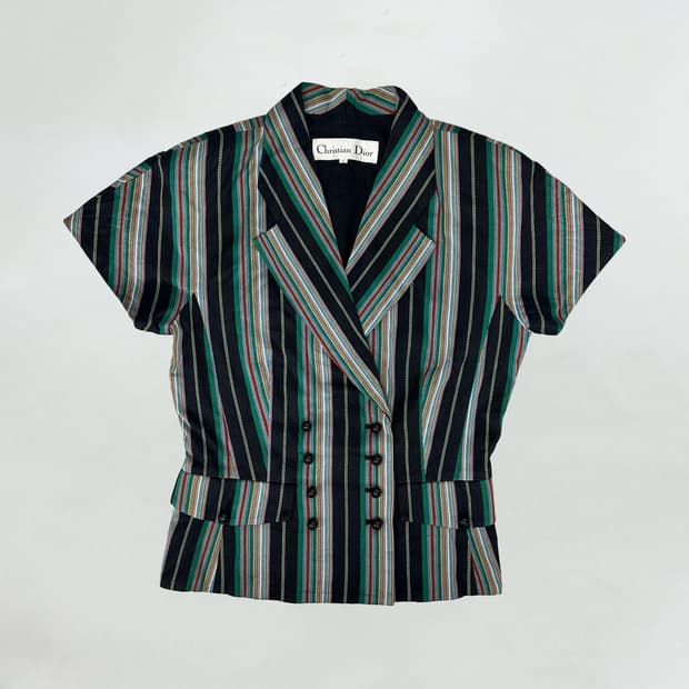 디올 아카이브 스트라이프 하프 자켓