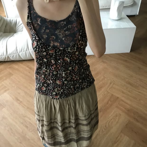 vintage flower pattern sleeveless