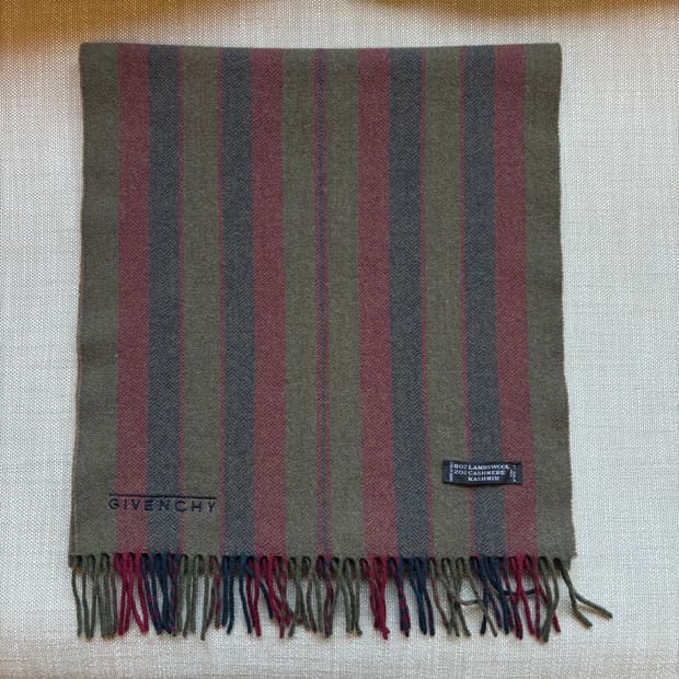 지방시 스트라이프 캐시미어 울 머플러 made italy