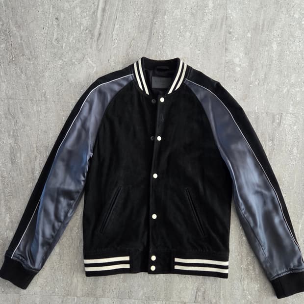 올세인츠 새틴 스웨이드 자켓