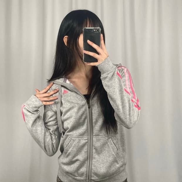 아디다스 그레이 후드집업