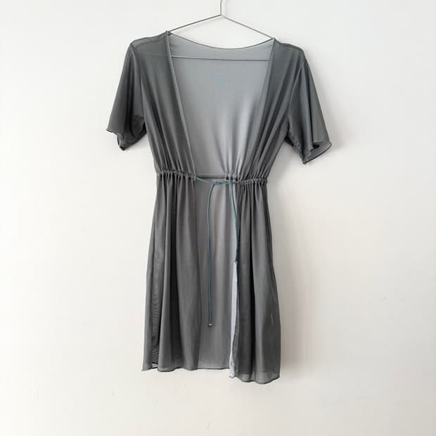 Mesh open strap cardigan / mint