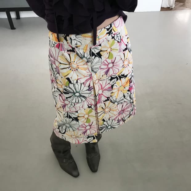 vintage flower pattern skirt