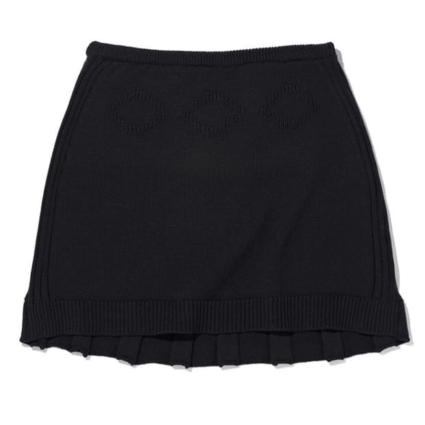 미스치프- RHOMBUS KNIT SKIRT (BLACK)