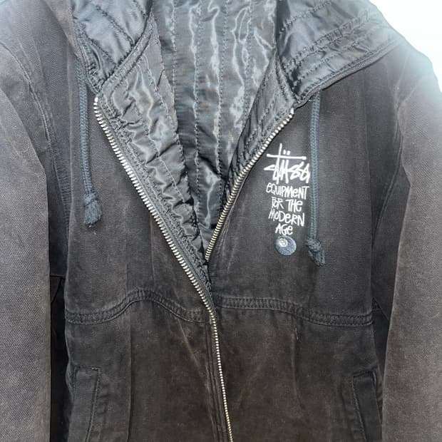 스투시 8볼 워시드 데님 아우터