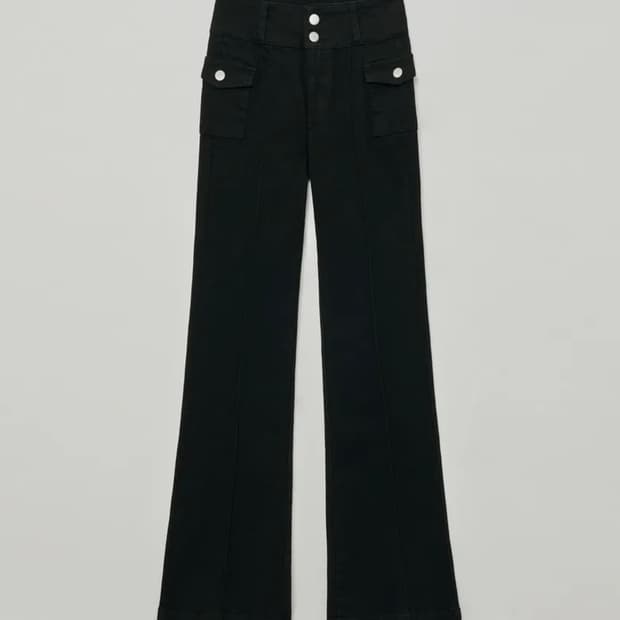 헬레네파리스 핀턱 포켓 워시드 부츠컷 팬츠 [블랙] M사이즈