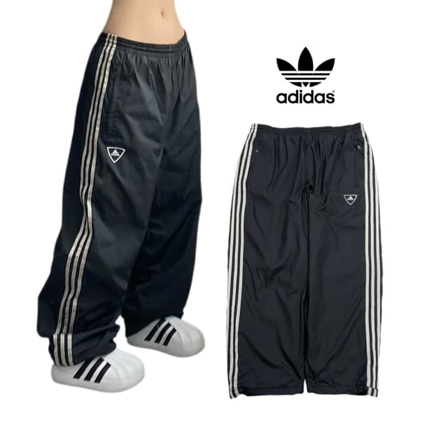 아디다스 00s 삼선 올드스쿨 와이드 바람막이 트랙팬츠