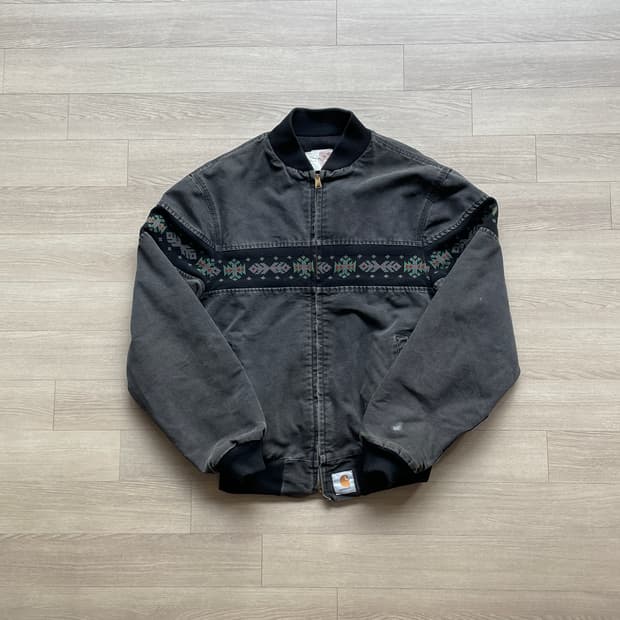 90s 칼하트 아즈텍 블랙 산타페 봄버 JR0405 자켓