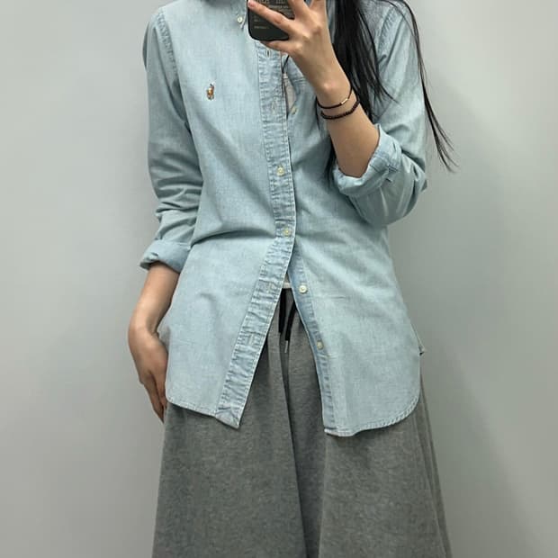 폴로 랄프로렌 신형 데님 샴브레이 셔츠