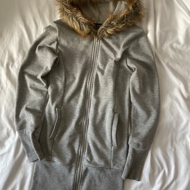 빈티지 y2k 갸루 퍼 딱붙 투웨이 후드집업