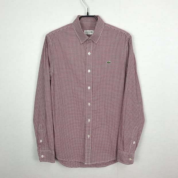 라코스테 슬림핏 깅엄 셔츠 남방 남성S