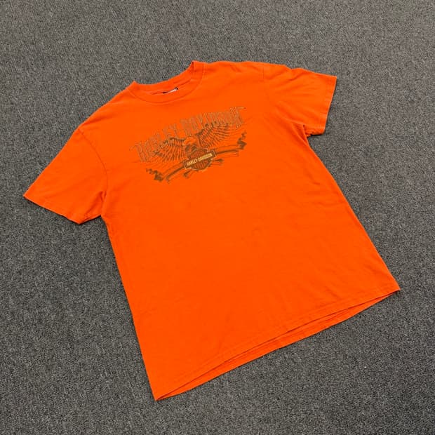 L) 할리데이비슨 빈티지 프린팅 반팔 티셔츠