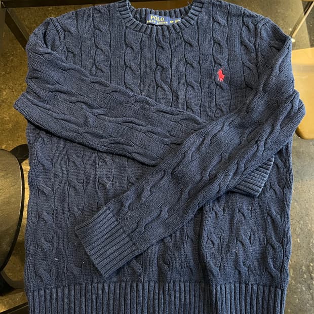 폴로) 케이블 니트 네이비 s