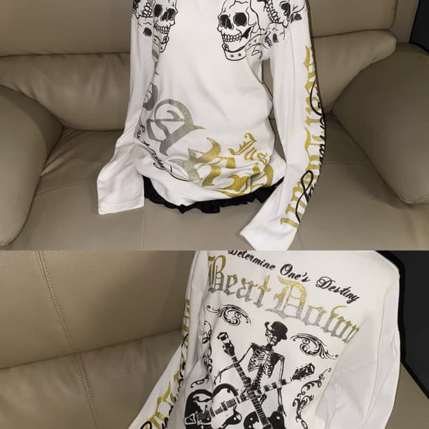 skull printing & lettering long sleeve