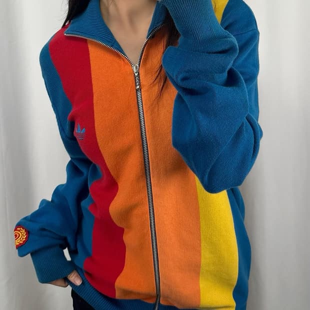 아디다스 니트 집업 자켓