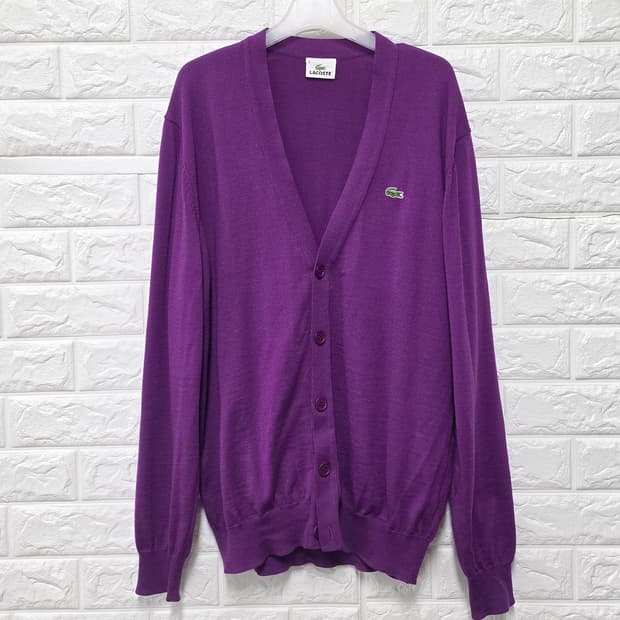 택포_ 라코스테 퍼플 가디건 L