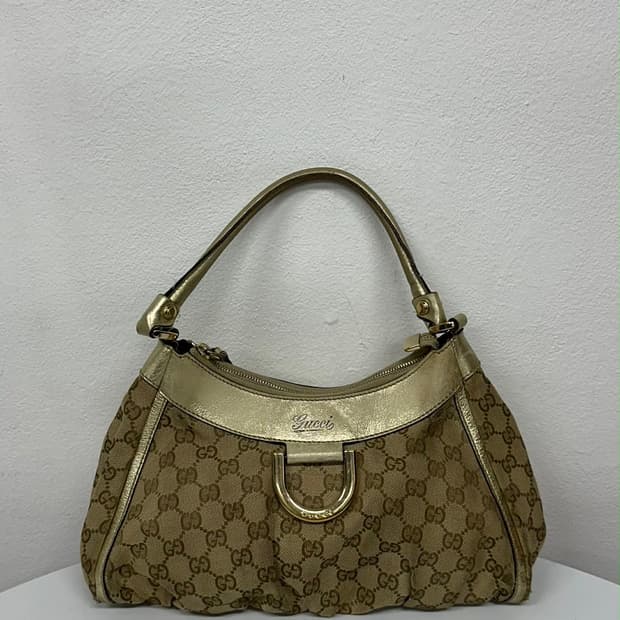 구찌 GG 캔버스 골드 숄더 호보백
