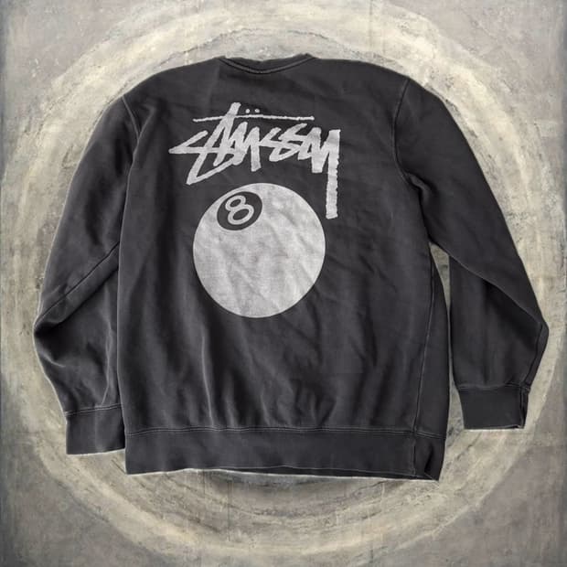 스투시 stussy 8볼 크루넥 맨투맨 차콜 L (여성 가능)