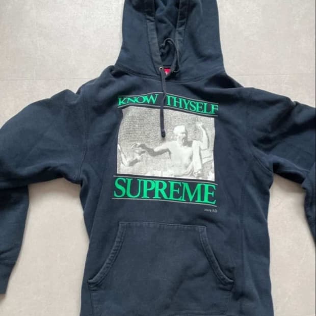 슈프림 노우 다이셀프 후드티 네이비