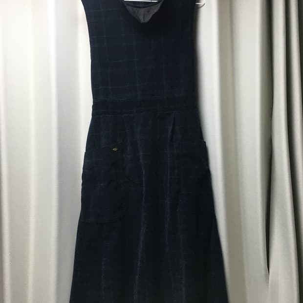 빈티지 체크패턴 모리걸 코듀로이 원피스