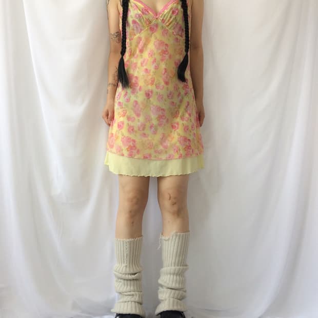 Flower pattern sleeveless onepiece
