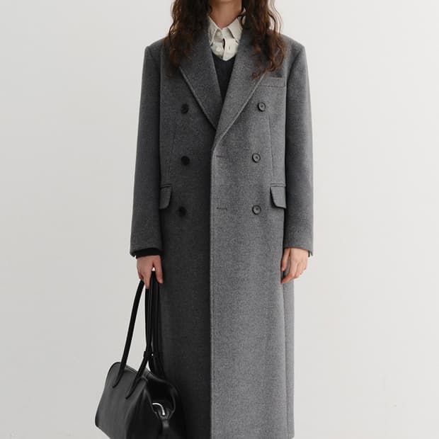 던스트 더블 브레스티드 코트 M