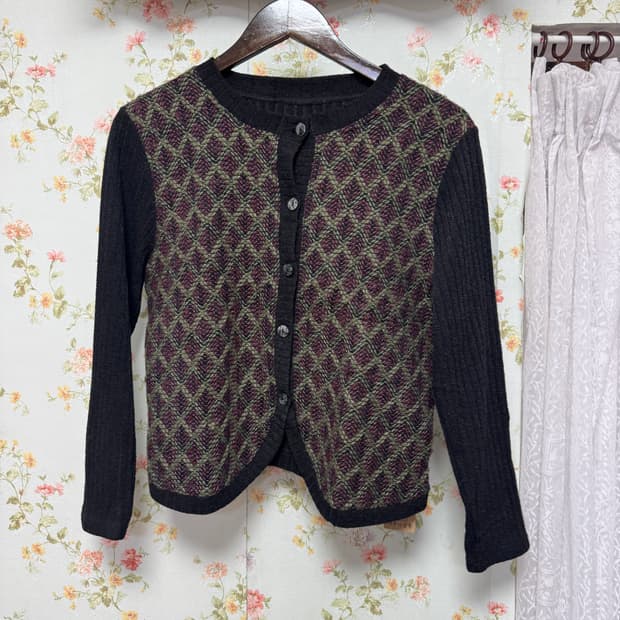 아가일 패턴 가디건