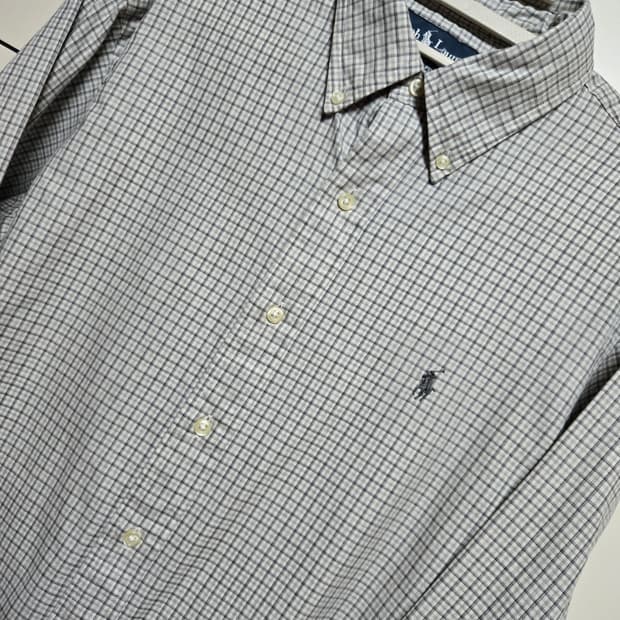 폴로 랄프로렌 남성 커스텀핏 체크 셔츠(L사이즈)