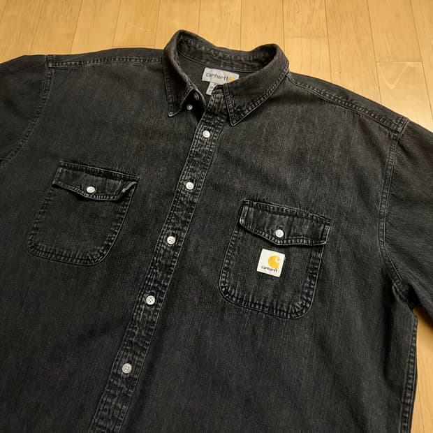 [칼하트] 루즈 핏 미드웨이트 챔브레이 반팔 버튼다운 셔츠