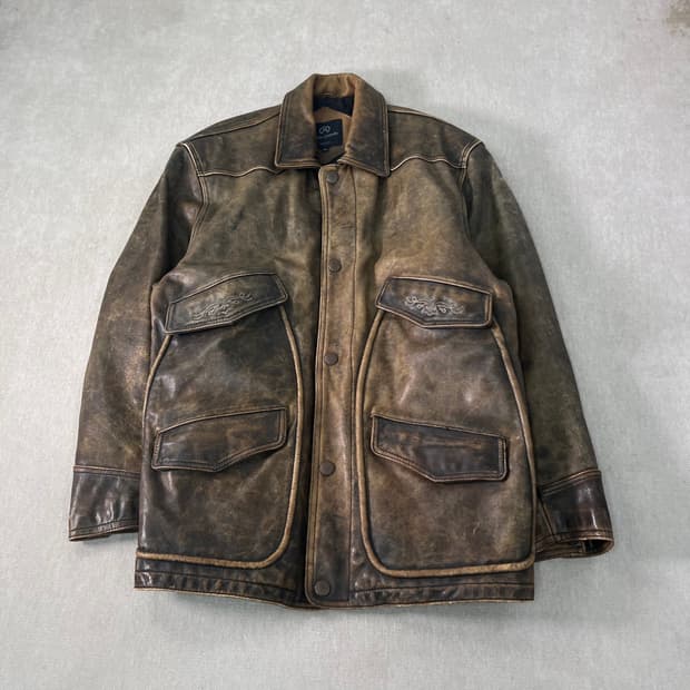 100 아메리칸 빈티지 90s 레더 자켓