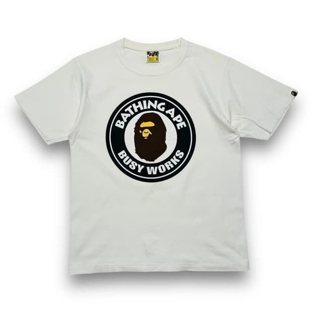 베이프 비지웍스 시리즈 화이트 빈티지 반팔 티셔츠