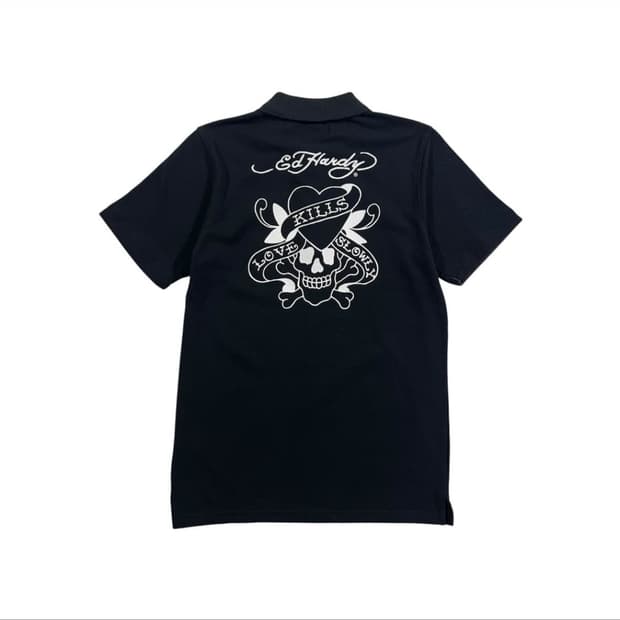 에드하디 스컬 해골 카라티 반팔 피케 셔츠 pk 펑크
