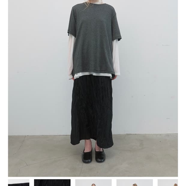 낫띵에브리띵 WRINKLED MAXI SKIRT IN STRIPED