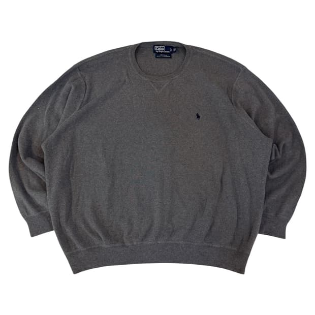 폴로 랄프로렌 BIG 코튼 라운드넥 니트 그레이