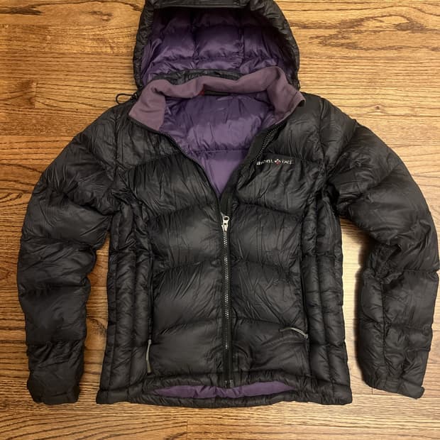 10s 몽벨 EX 라이트 다운 파카 블랙/퍼플