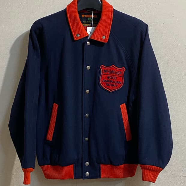 맥그리거 네이비 울 바시티 자켓