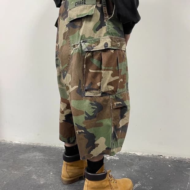 US ARMY 엑스트라 컷오프 카모 쇼츠 빈티지