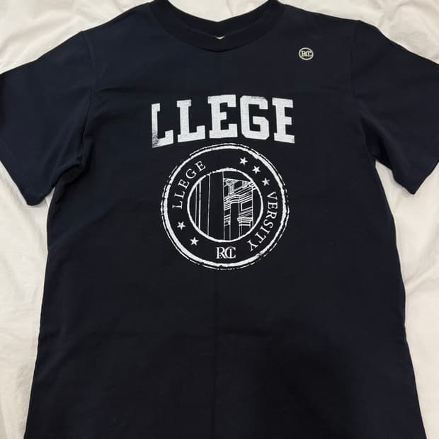 렉토 LLEGE 로고 티셔츠 네이비